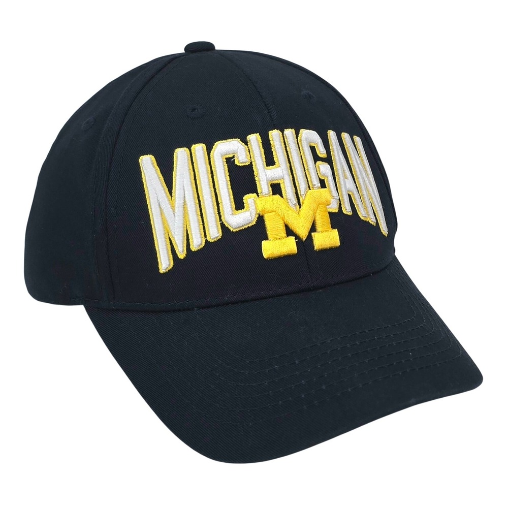 Michigan Wolverines Hat OSFA Navy Blue Cotton Snapback Cap NCAA Top of the World